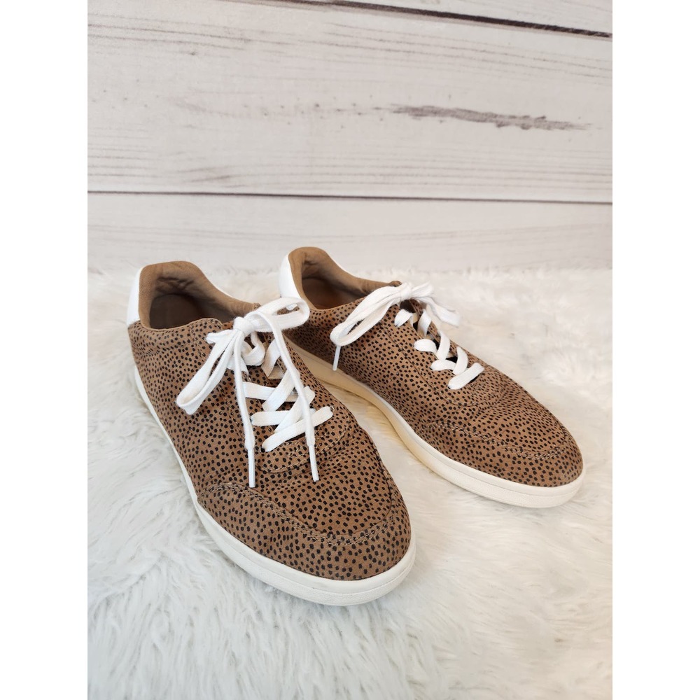 Old Navy Womens Brown Black Faux Suede Leopard Casual Sneakers Size 10